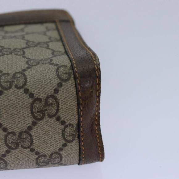 GUCCI GG Supreme Web Sherry Line Clutch Bag PVC Beige Red 84 01 001 Auth th5211 - Picture 15 of 16